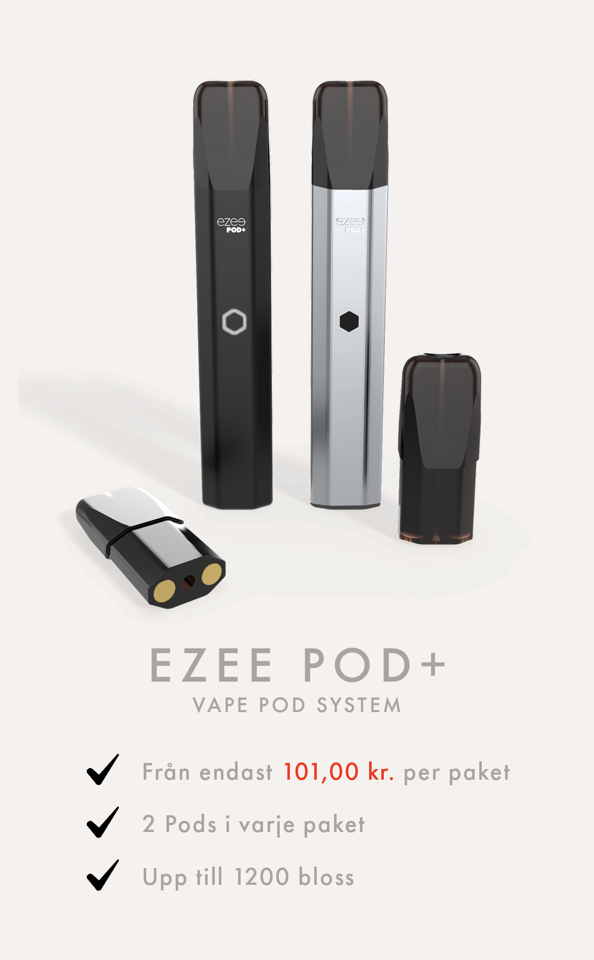 pod vape system uppladdningsbar e-cigarett