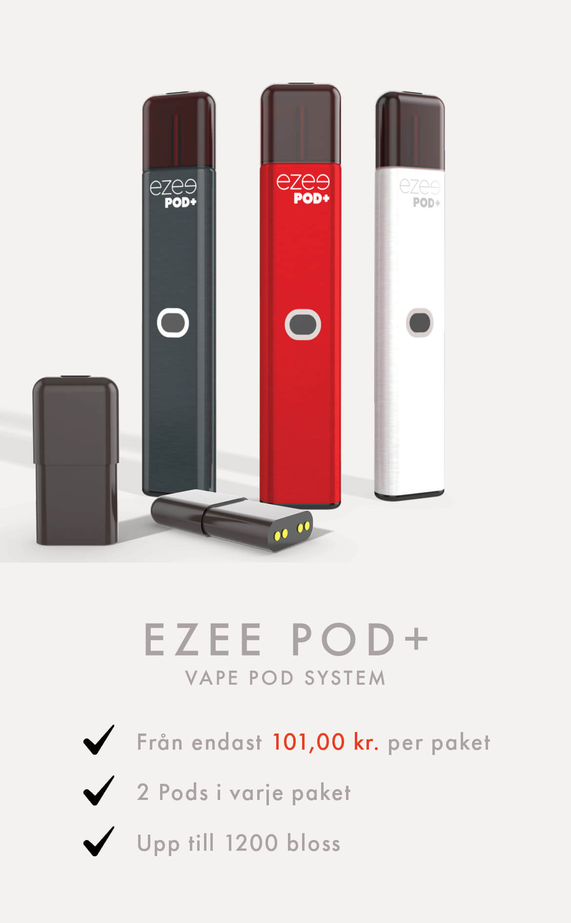 pod vape system uppladdningsbar e-cigarett